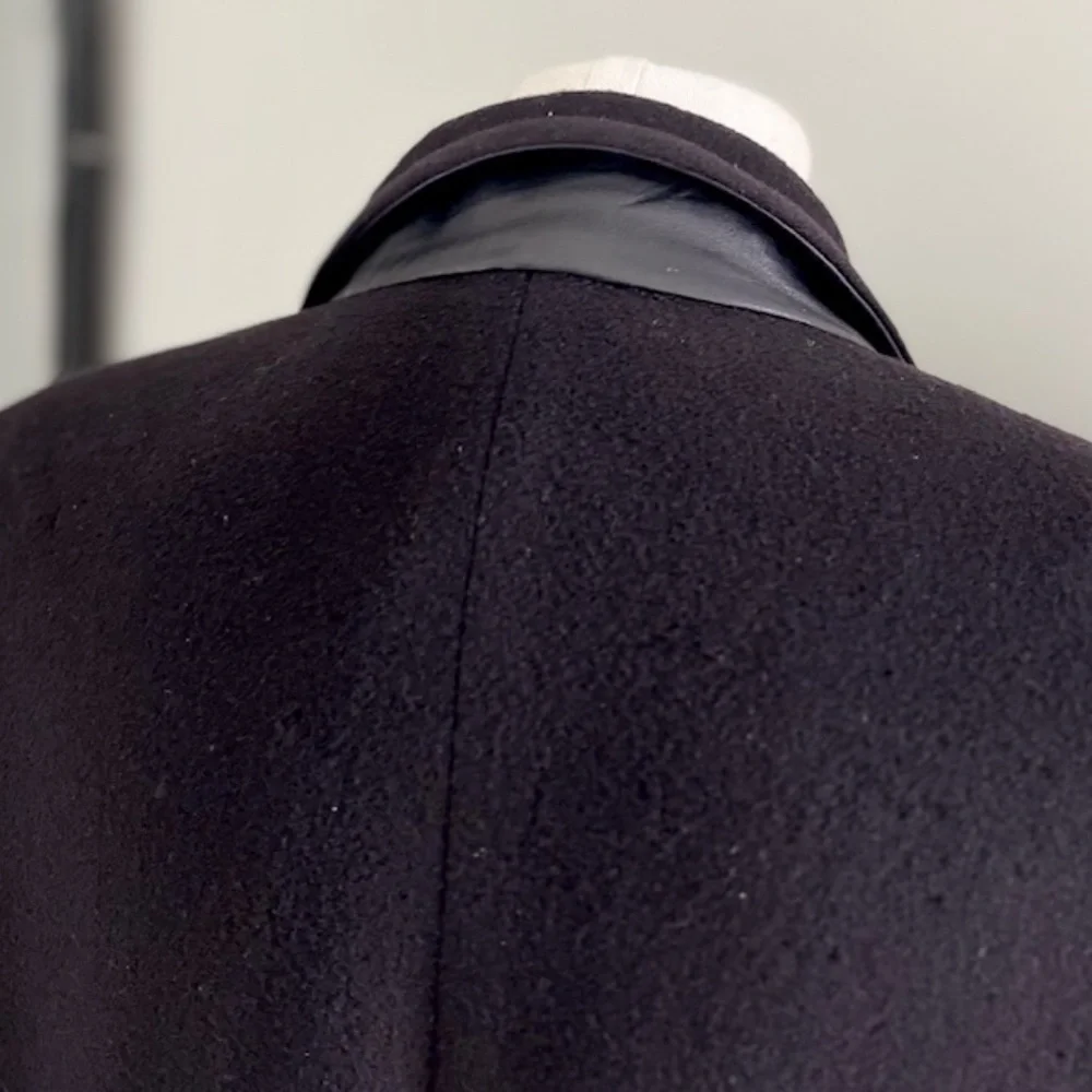 Hermes Mens Vintage Cashmere Black Coat Size 50 - Picture 2 of 10